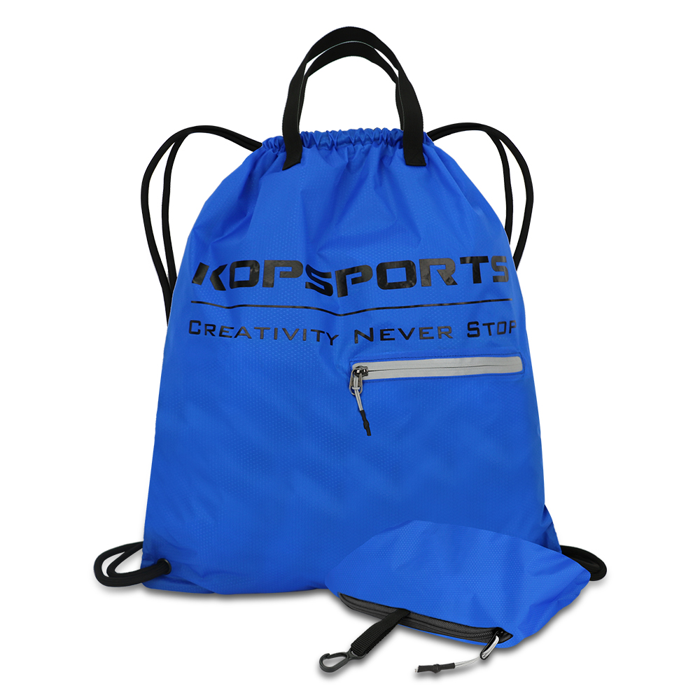 KOP OEM Lightweight New Arrival Foldable Drawstring Pouch Bag with Custom Print for Casual Daily & Outdoor Sports Use