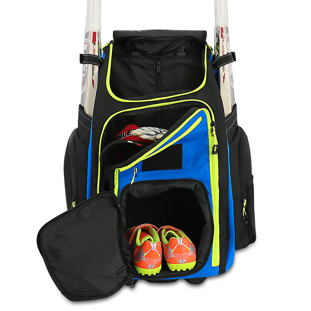 KOP OEM Custom Heavy Duty Pro Style New Cricket Kit Bag Backpack with Wheels and Shoes Compartment for Player