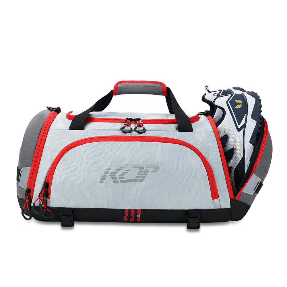 KOP OEM Water Resistant Branded Logo Rip-Stop Dobby Gym Sports Duffel Bag for Fitness with Shoes Compartment