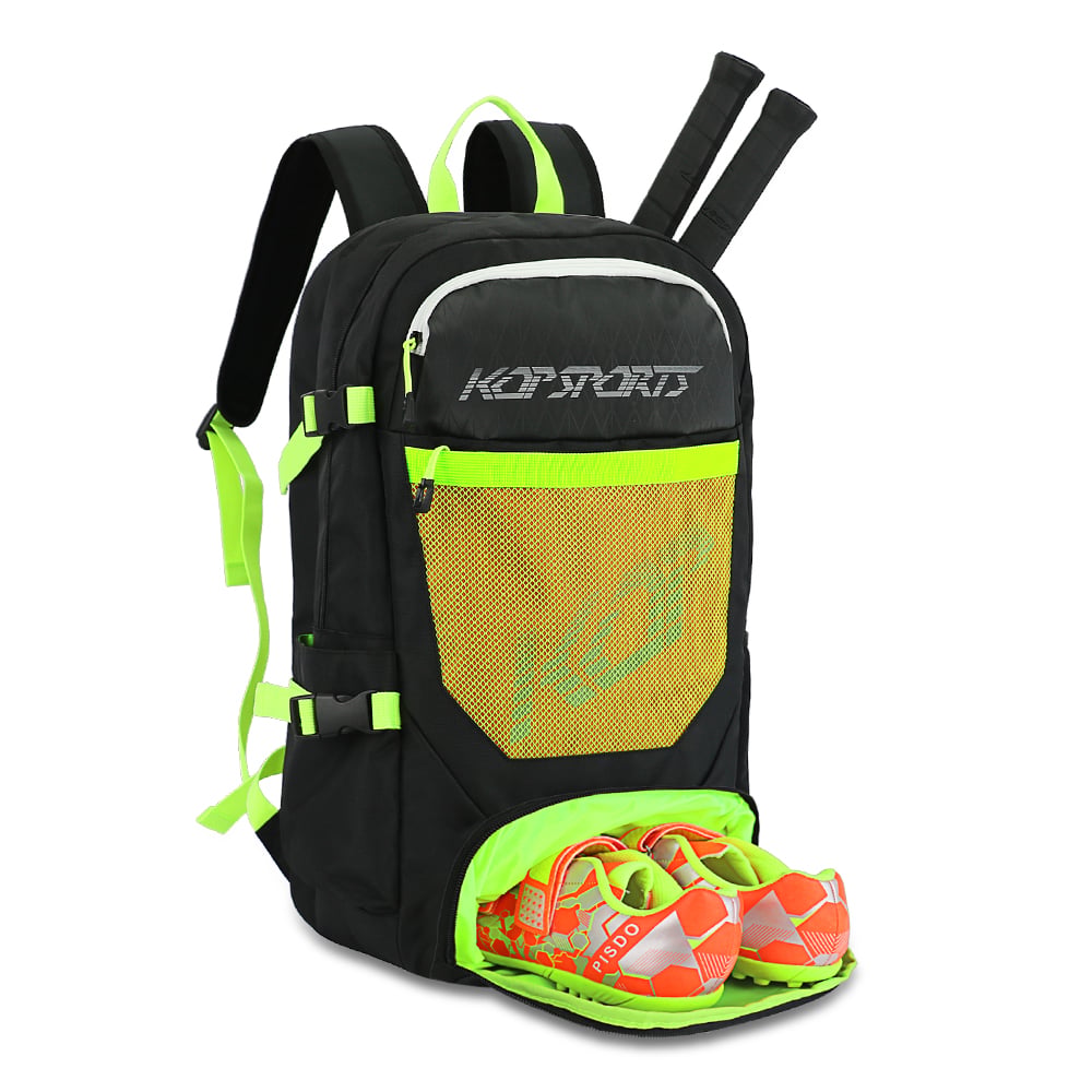 KOP Custom OEM Neon Green 2PK Tennis Backpack Racket Bag for Men Women with Shoes Compartment