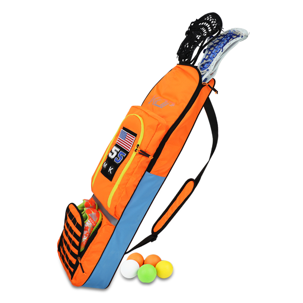 KOP OEM Customized Logo Wholesale Large Capacity Long Lacrosse Stick Bag for Player with Shoulder Strap and Shoes Compartment