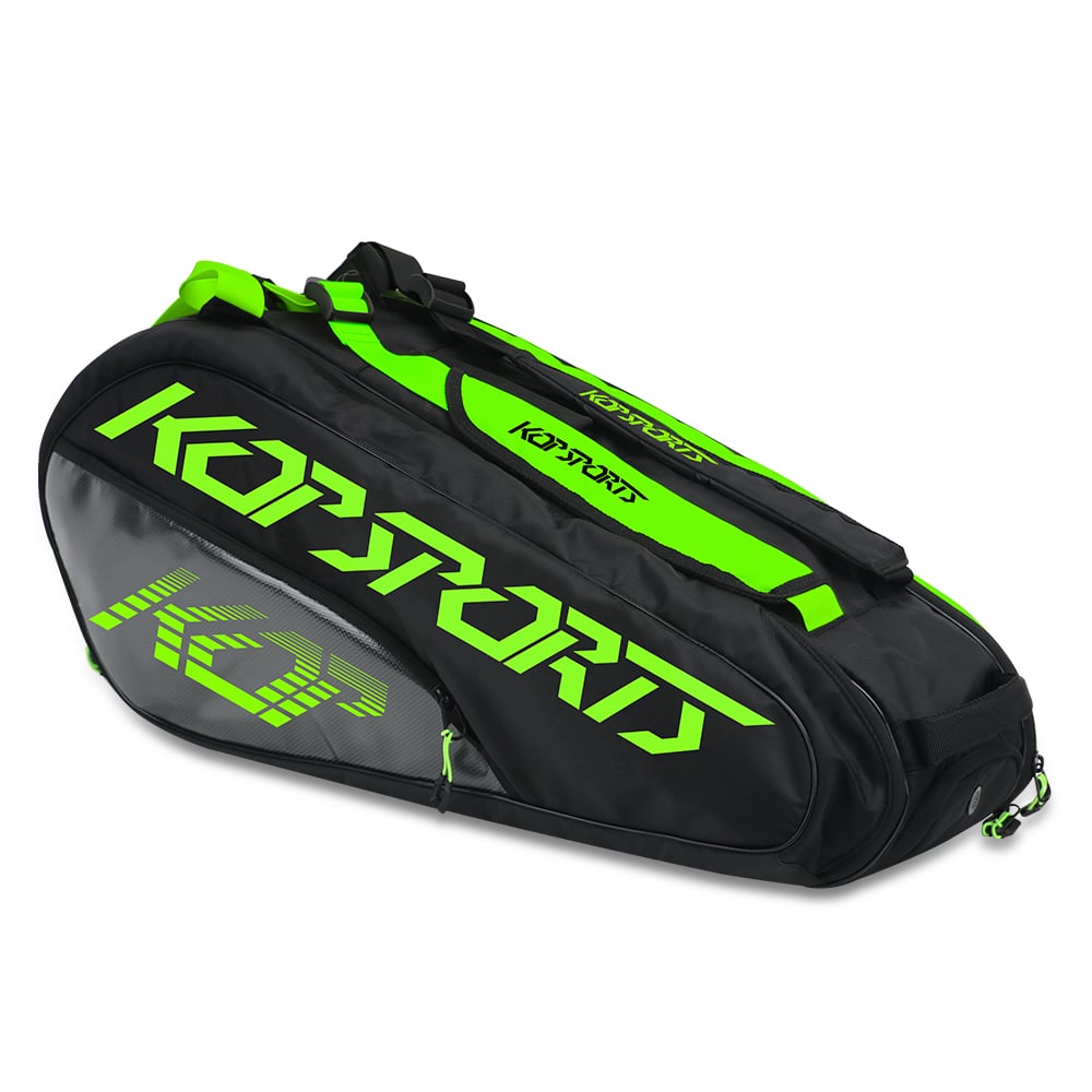 Borsa professionale per racchette da tennis KOP su misura OEM/ODM, con scomparto per 9 racchette e per scarpe, per uomo e donna
