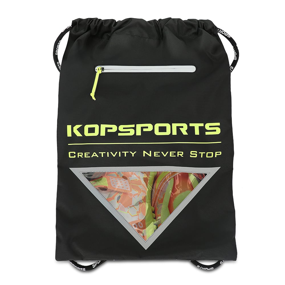KOP OEM Customized New Design Drawstring Backpack Bag for GYM Training & Travel with Transparent PVC Pocket on Front