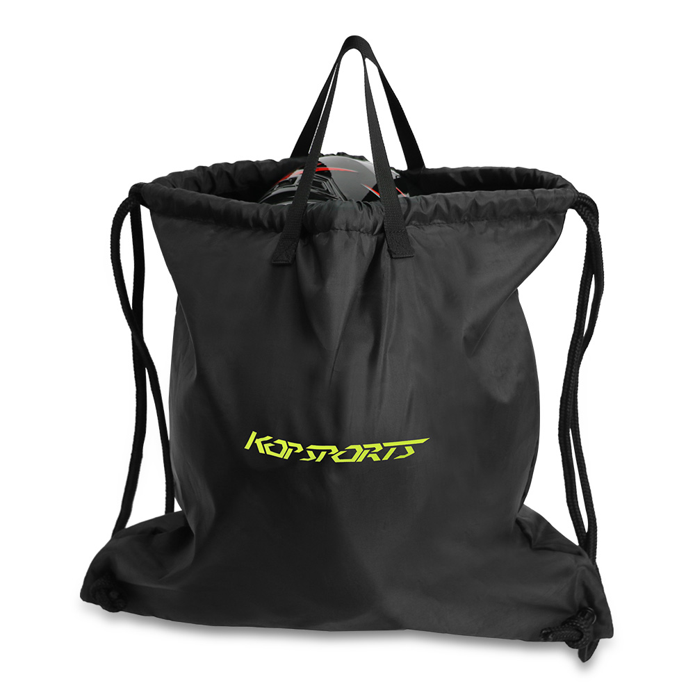 KOP OEM Custom Competitive Price Microfiber Drawstring Racing Helmet Bag with Soft Inner Lining and Lightweight Design