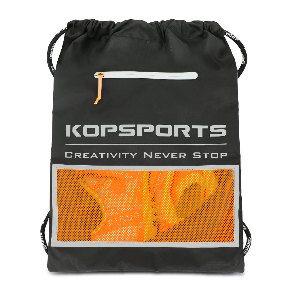 KOP OEM New Design Men's Women's Drawstring Backpack Bag for GYM Training & Travel with Reflective Customized Logo Printing