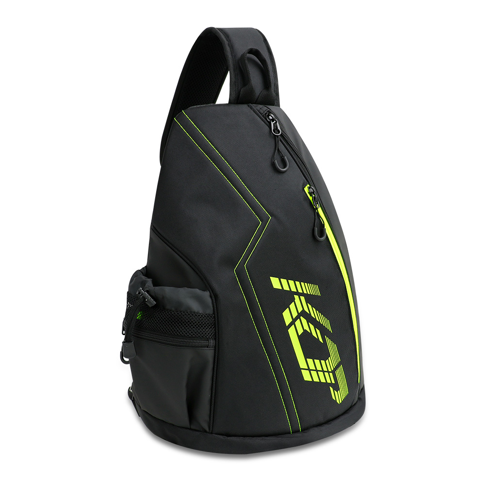 KOP Waterproof New Arrival Men's Women's Black Neon Green Pickleball Sling Bag for Player with Fence Hook