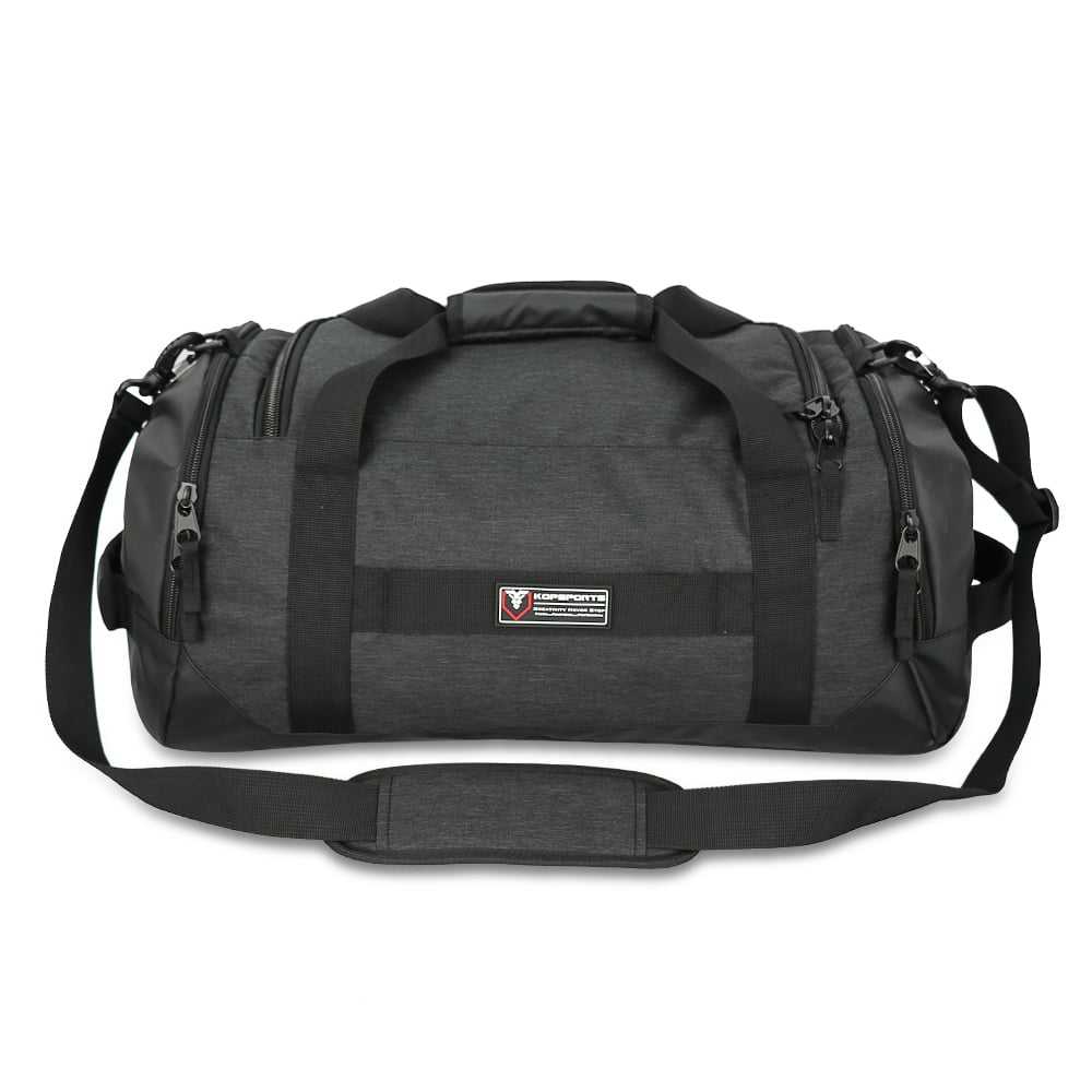 KOP OEM Custom Lightweight New Arrival Charcoal Sports Duffel Bag for Men and Women with Shoes Compartment