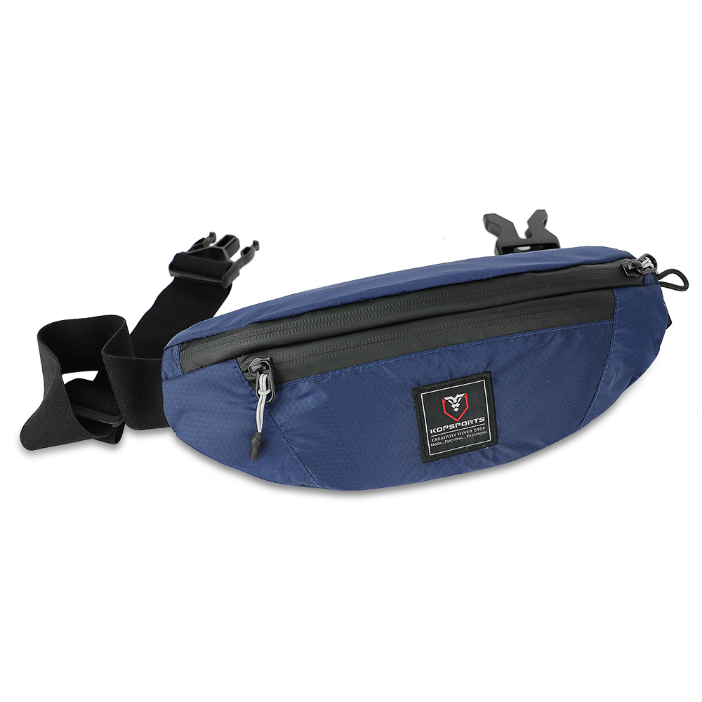 Bolsa de cintura ligera KOP OEM, adaptable al cuerpo (crossbody), para hombres y mujeres, con múltiples compartimentos y tejido dobby resistente a rasgones