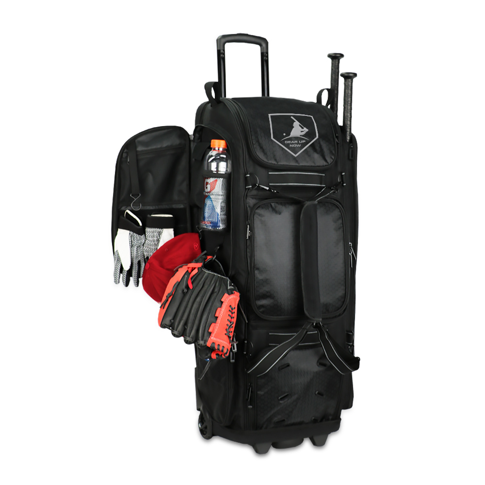 KOP Custom Wholesale Heavy Duty Baseball Softball Rolling Bat Bag with EVA Backing and Wheels 