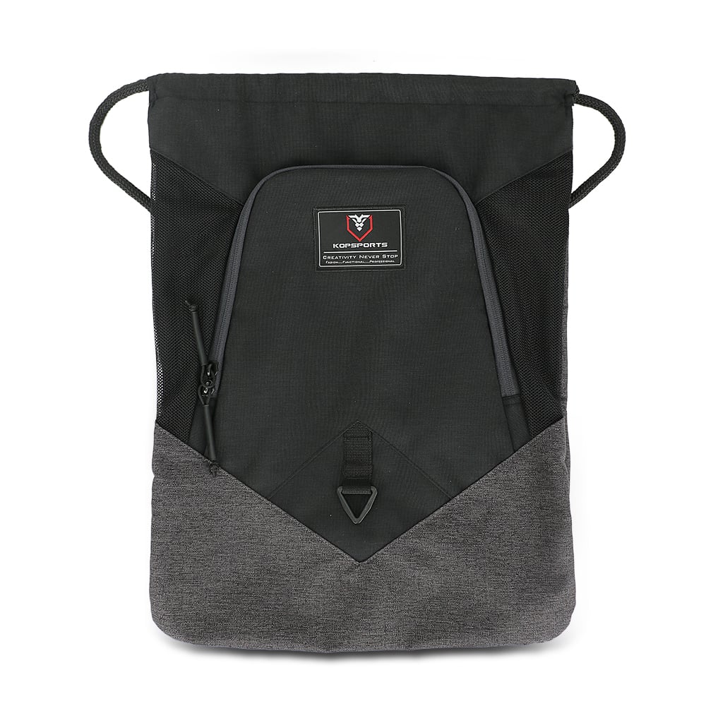 KOP OEM Water Resistant Unisex High Quality Drawstring Backpack Bag for Casual Daily & Outdoor Sports Use with String Closure