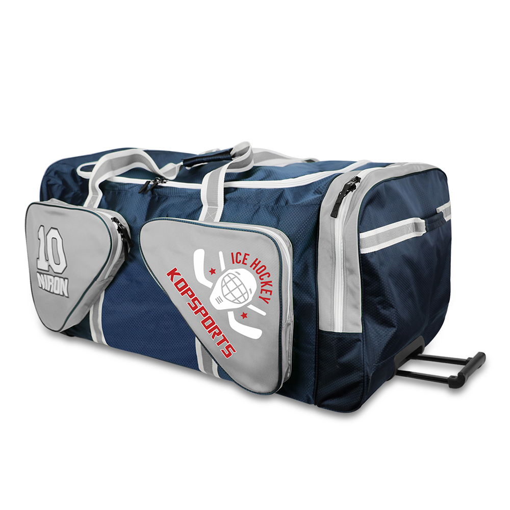 KOP OEM Branded Custom Logo Super Large Capacity Heavy Duty Wheeled Ice Hockey Equipment Bag for Adult with Trolley Handle