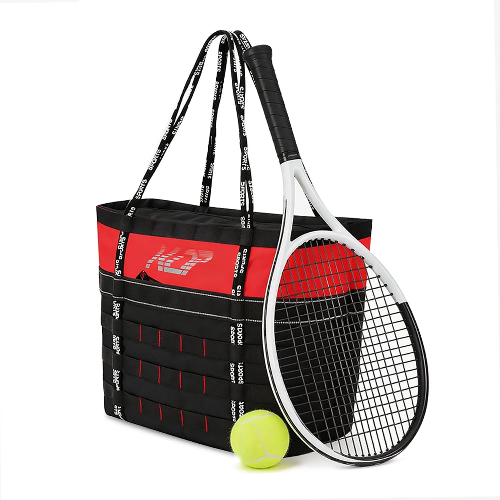 KOP Custom Wholesale Black Tennis Tote Bag for Women with 2PK Racket Compartment