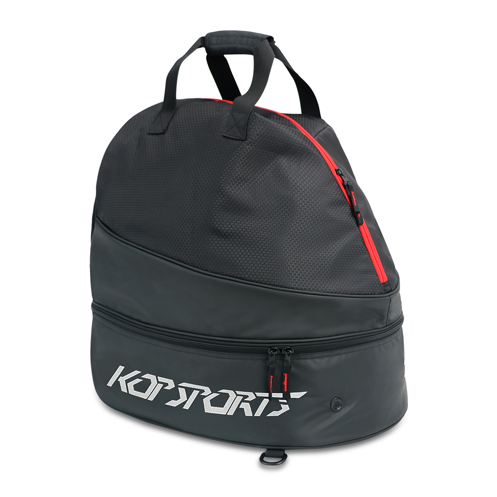 KOP OEM Custom Wholesale Waterproof Large Capacity Auto Racing Helmet Carry Bag with Soft Lining and Extra Bottom Compartment