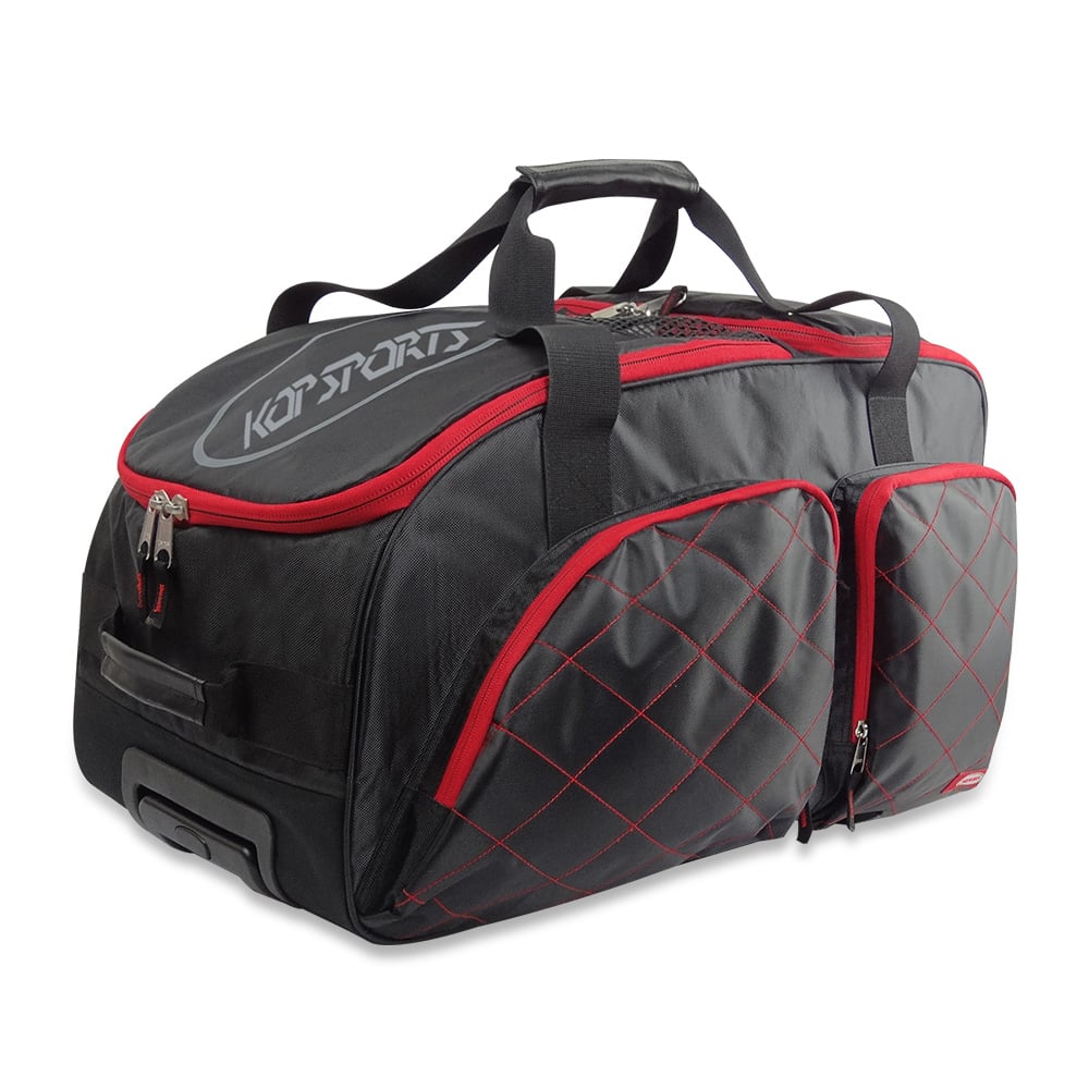 KOP OEM Competitive Pro Style Racing Helmet Wheeled Equipment Gear Bag with Vented Large Main Compartment and Soft Lining