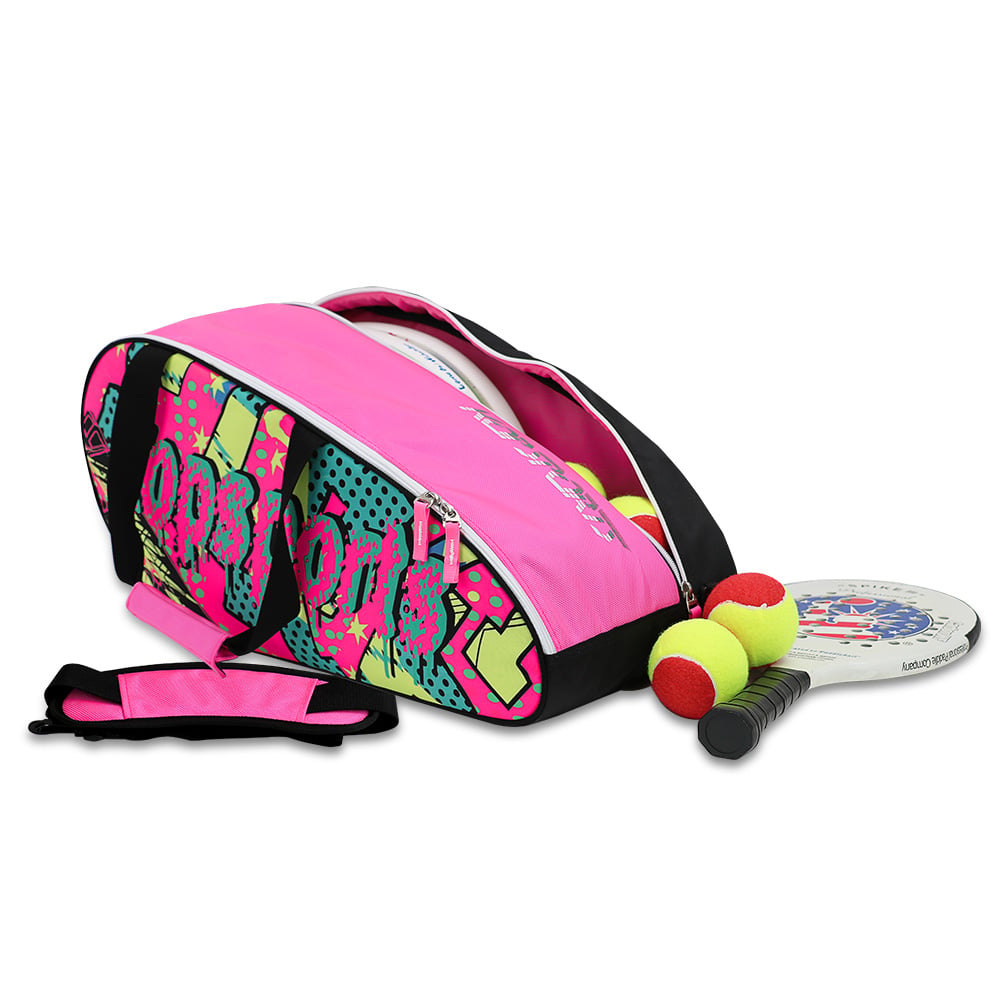 KOP OEM New Arrival Pro Style Custom Pink Sublimation Beach Tennis Racket Bag With Paddle Compartment for Women and Girls