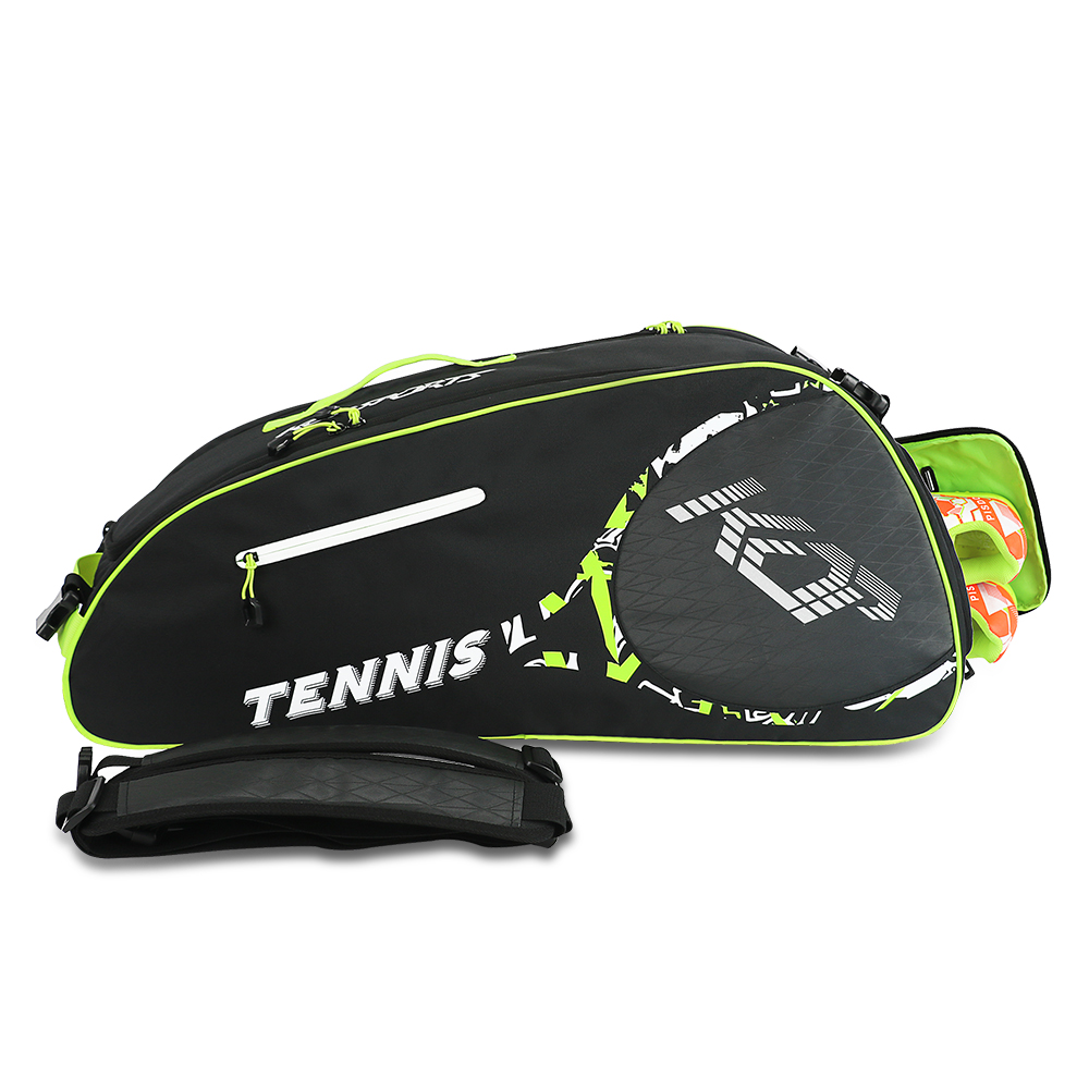 KOP OEM/ODM Custom Tennis Bag 6 Rackets with Vented Shoes Compartment and Removable Shoulder Straps