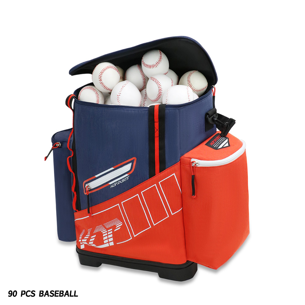 KOP Aangepaste groothandelszwarte blauwe en oranje softbal/baseball-bal-tas met schouderband voor teams