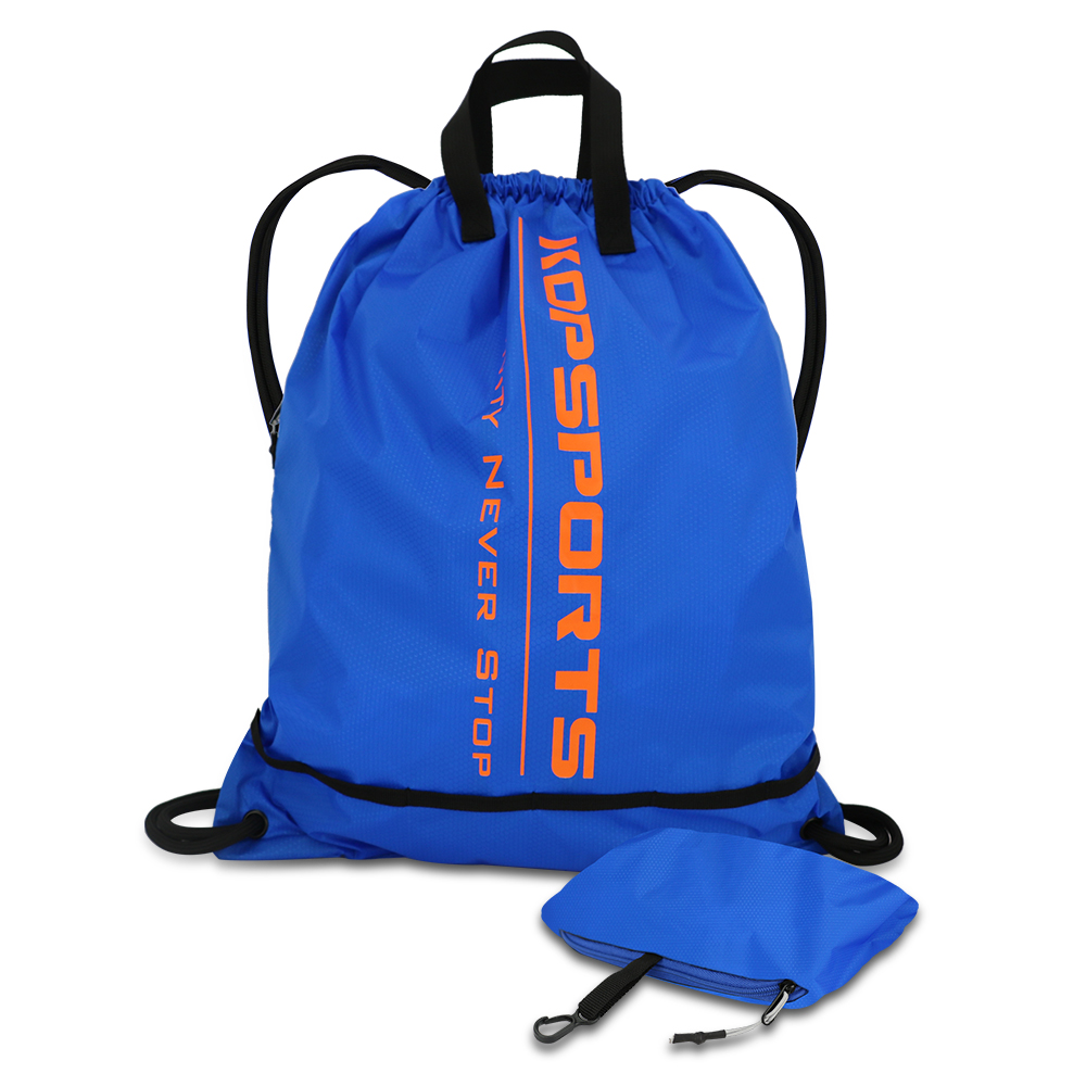 KOP OEM New Arrival Custom Logo Lightweight Nylon Drawstring Bag for GYM Training & Travel with Foldable Feature