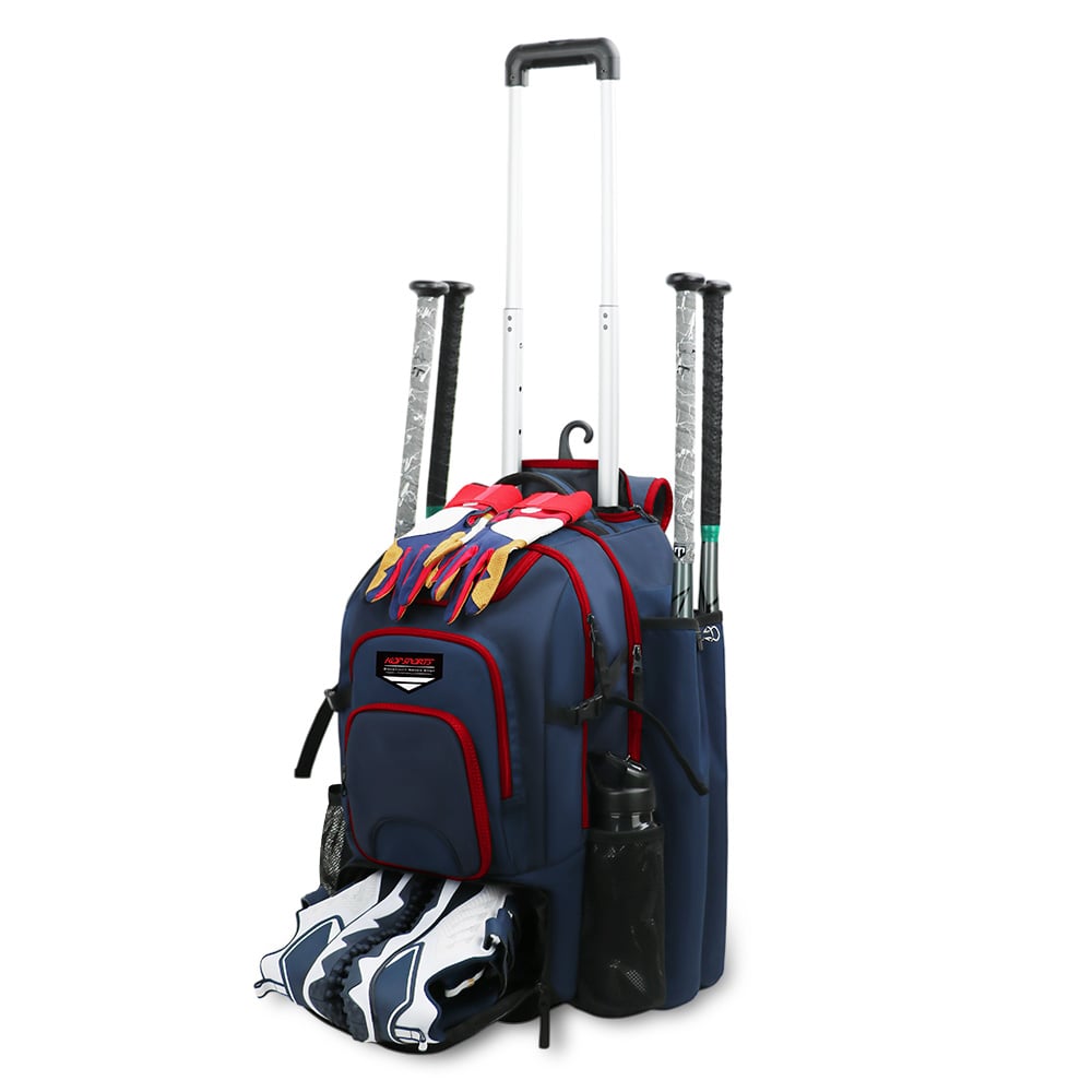 KOP OEM High Quality Custom Rolling Baseball Backpack with Wheels 