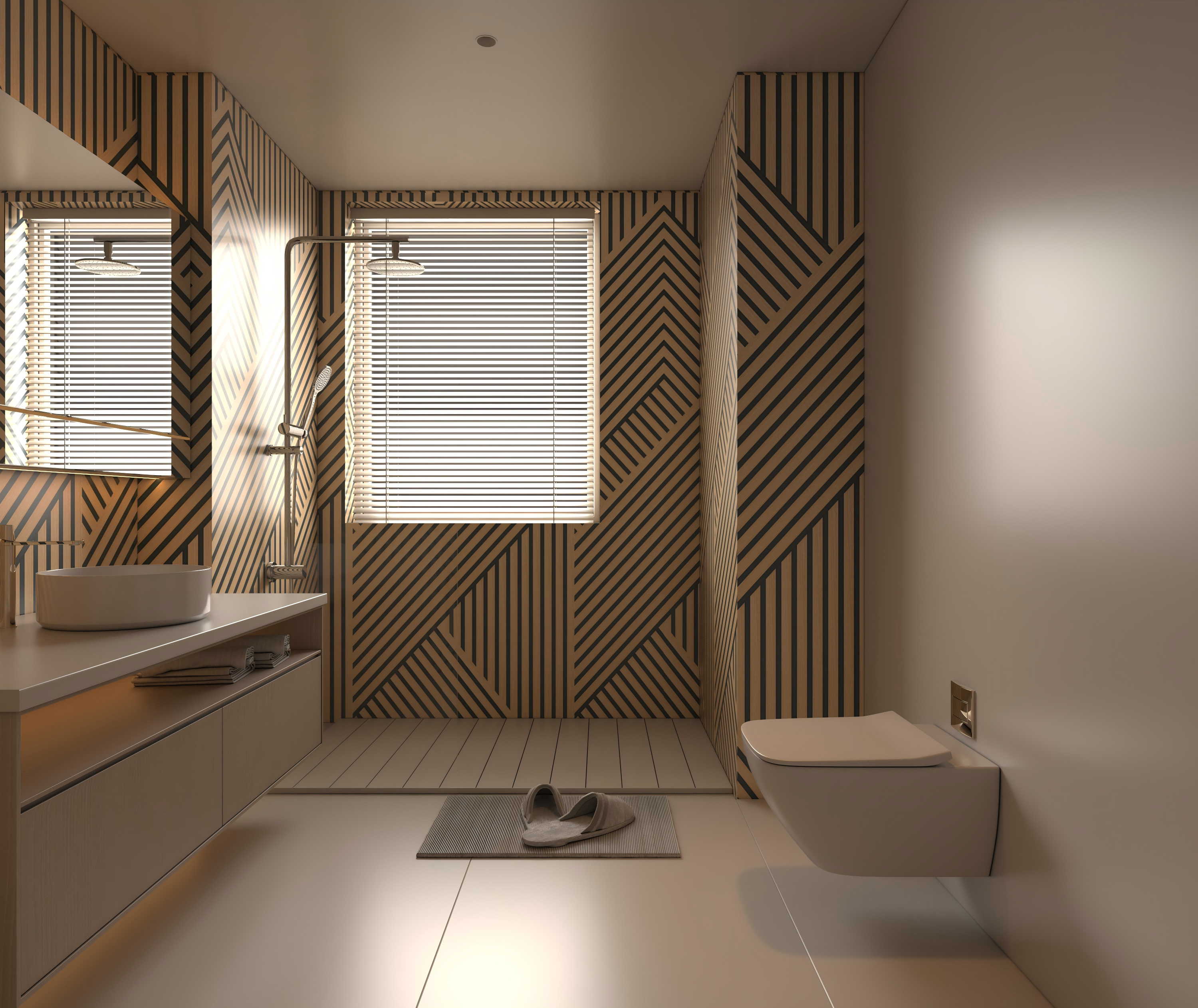 Digital Printing Ripple PVC Shower Panel