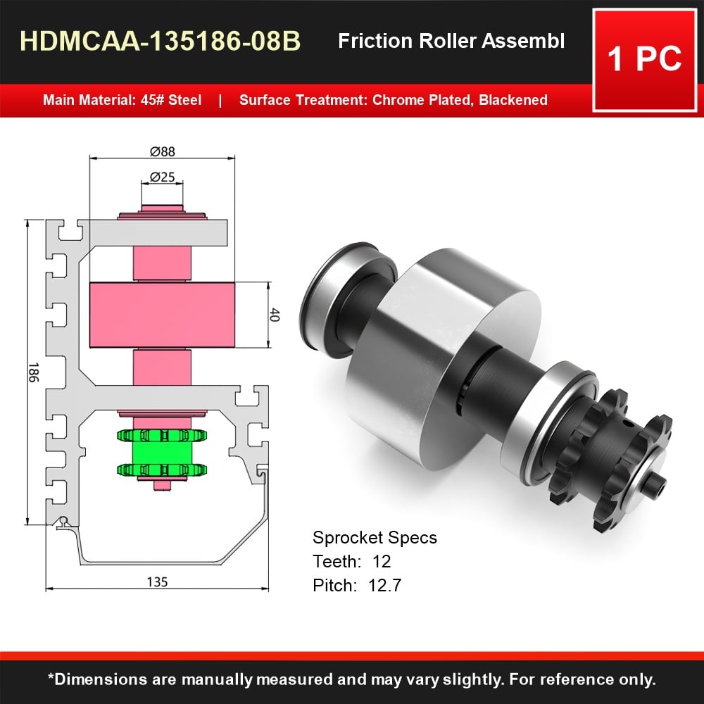 Friction Rollers for Continuous Conveying and Station-by-Station Accumulation