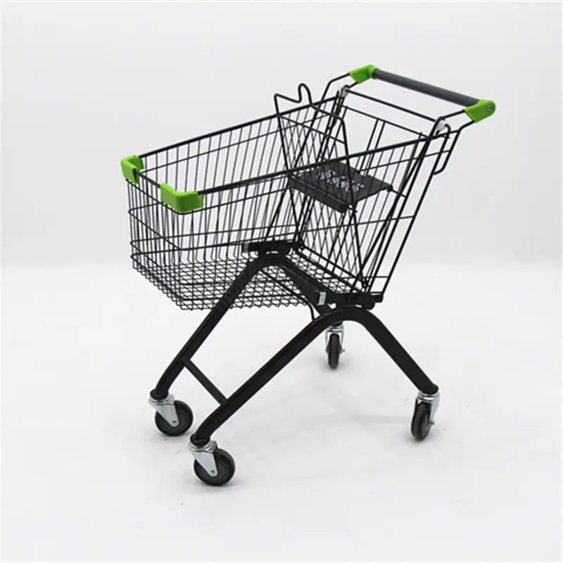 How does a child shopping cart improve safety and comfort in retail spaces?