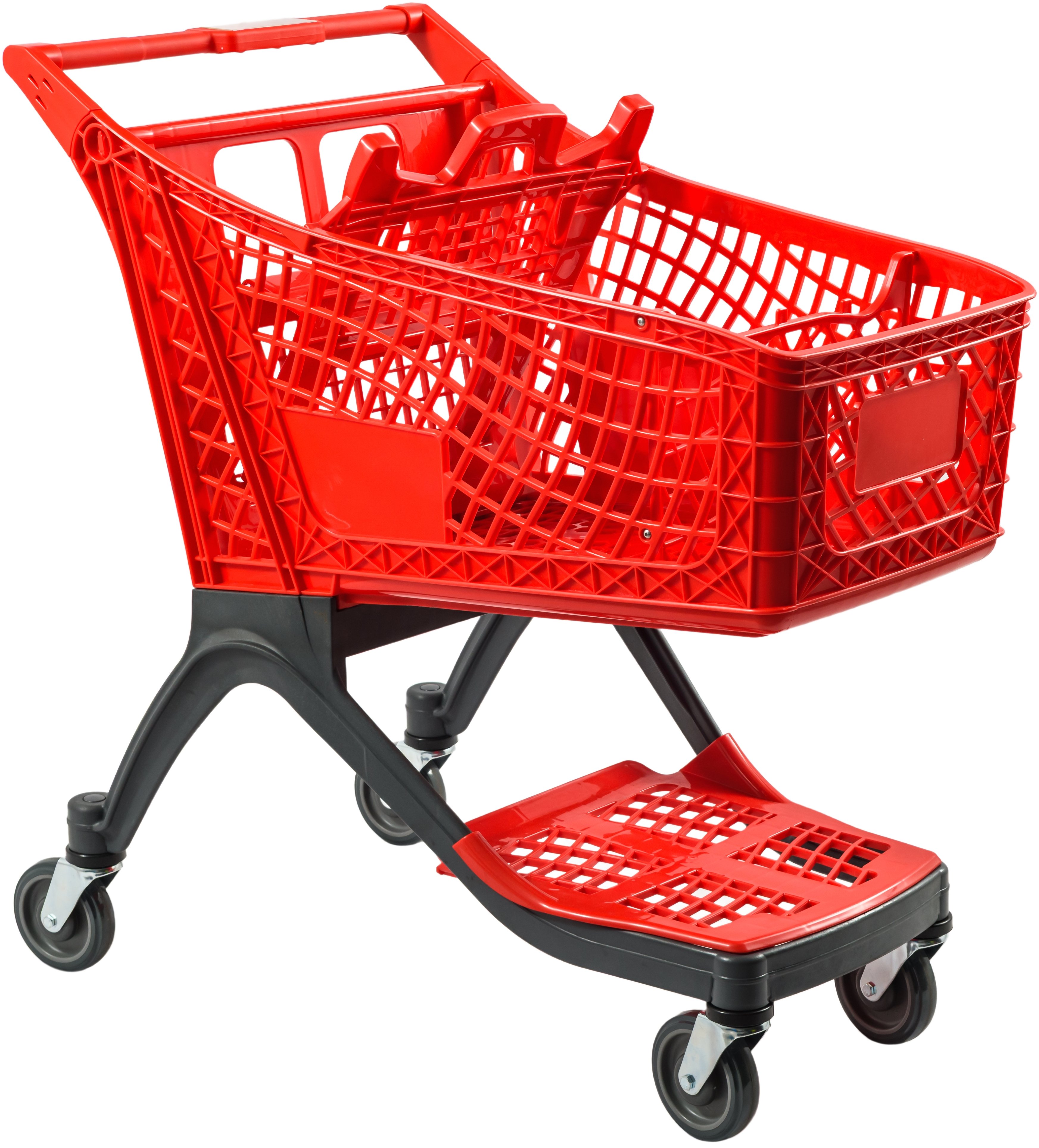 Why do supermarkets provide child shopping cart options for customers?