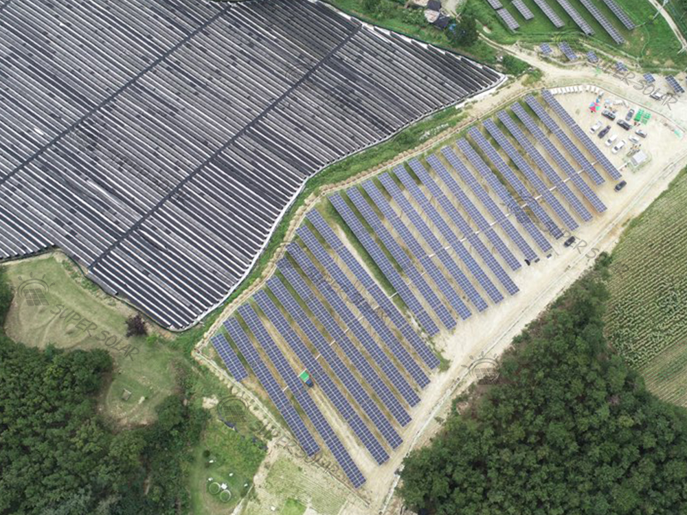 كوريا الجنوبية 1MW تثبيت أعمدة الركamation على الأرض