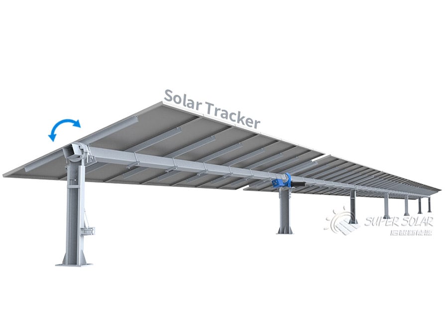 Single-axis solar tracker with bifacial modules