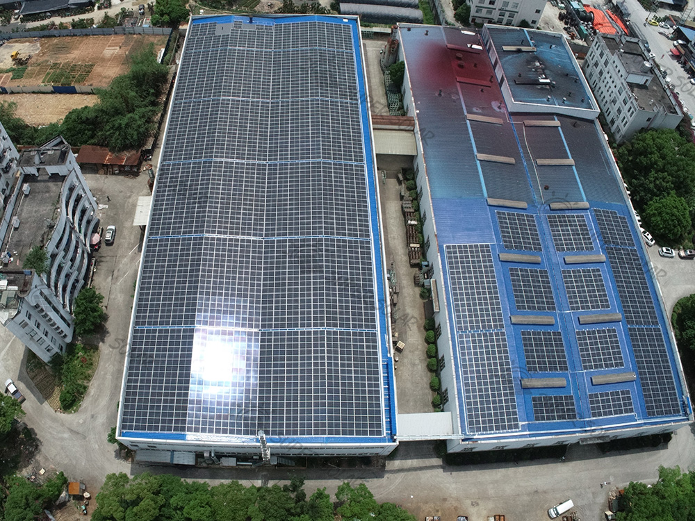 China 1MW Sistema de energia solar em telhado metálico