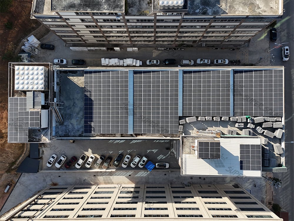 China 150KW Concrete roof solar power system