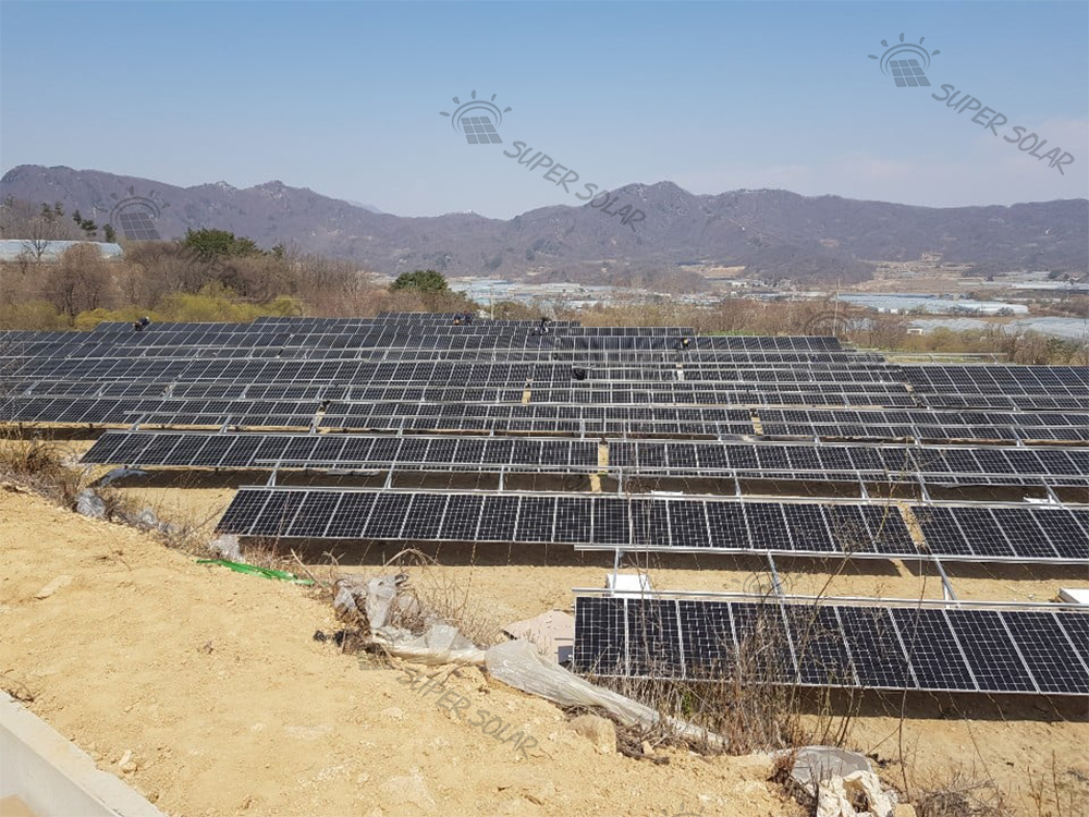 Coreia do Sul 1.5MW Pilar de impacto montagem no solo