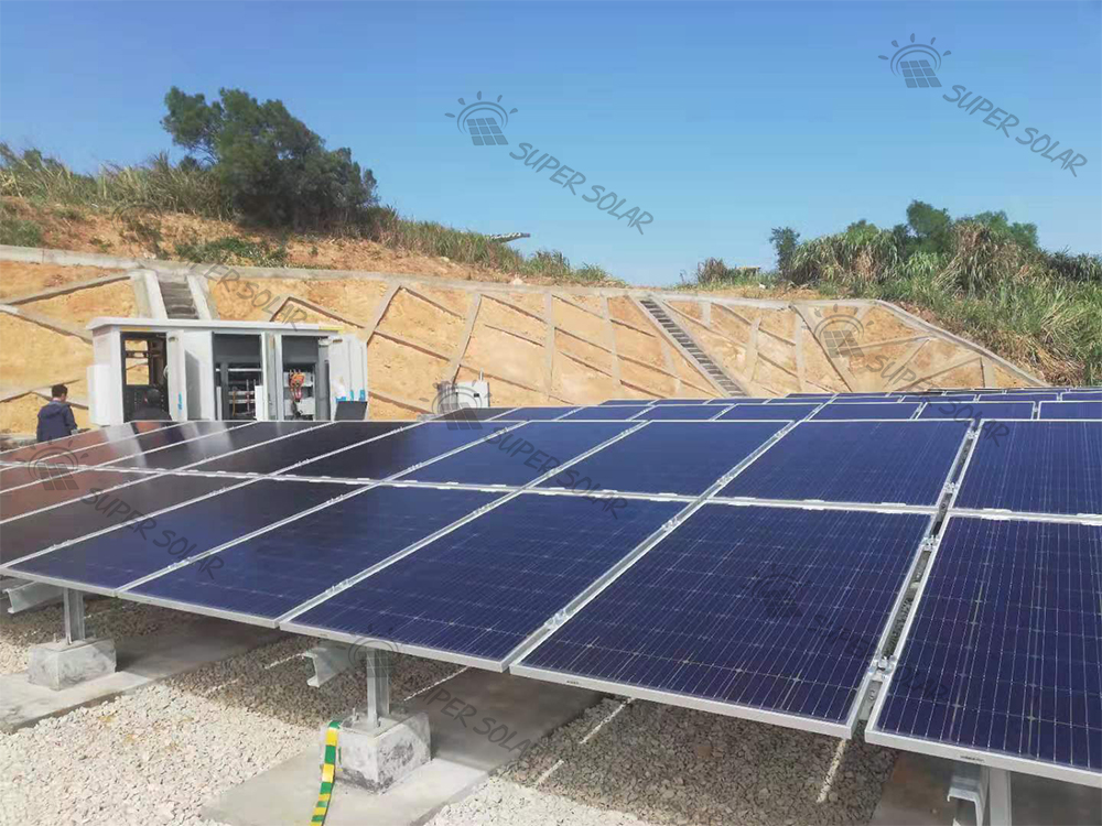 China 1MW Laman pembangkit kuasa suria tanah