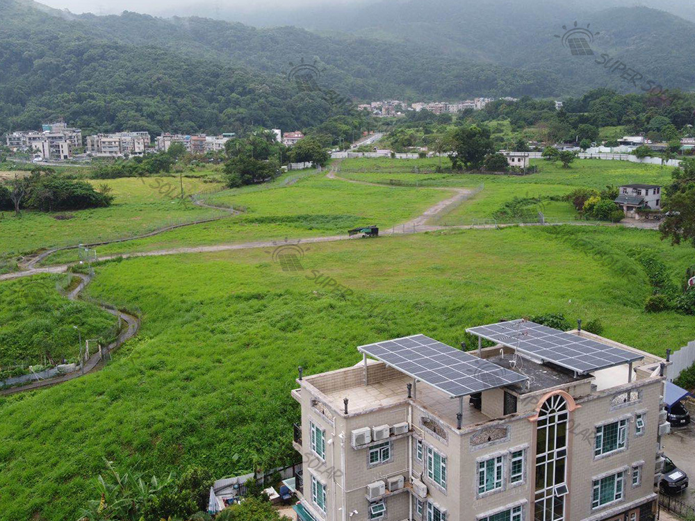 Hong Kong, CN 6,8KW Sistema solar com suporte impermeável