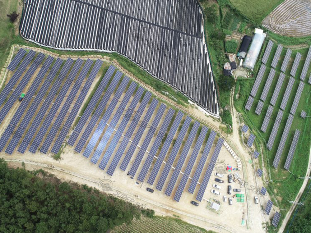 كوريا الجنوبية 1MW تثبيت أعمدة الركamation على الأرض