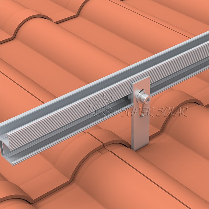 Installation Process on Tile Roofs -Attach rail