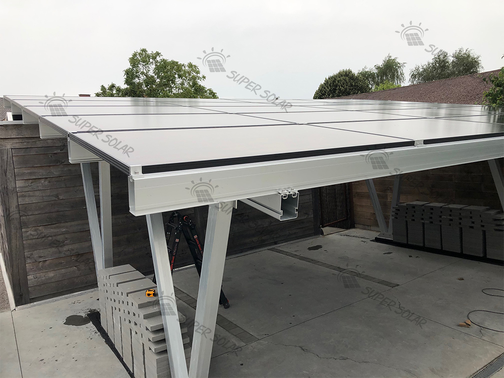 벨기에 15kw 알루미늄 카포트 태양광 발전 시스템