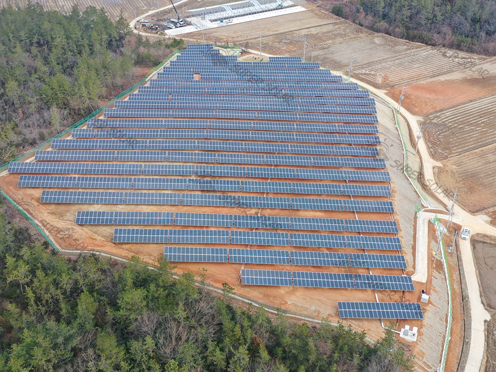 Coreia do Sul 1,3MW Usina fotovoltaica distribuída no solo