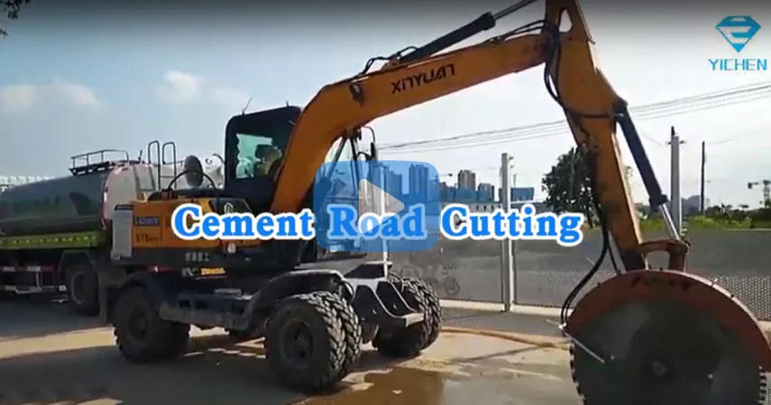 Cement Road Cutting by Rock Saw