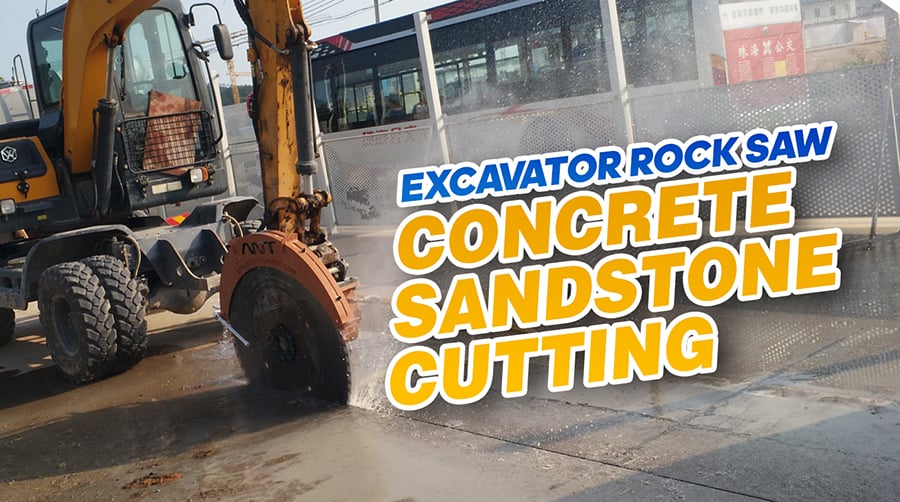 Pemotong Batu Excavator Memotong Konkrit Batu Pasir Sangat Pantas!
