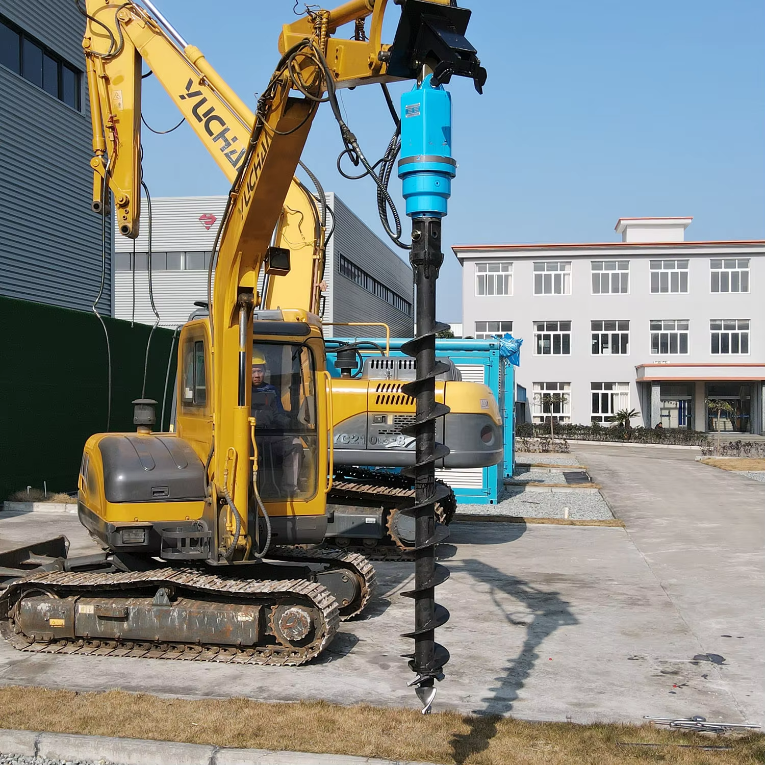 Mini Excavator Post Hole Digger – Hydraulic Earth Drill Attachment for 1-10T Machines