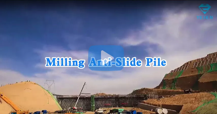 Milling Anti-Slide Pile by Drum Cutter