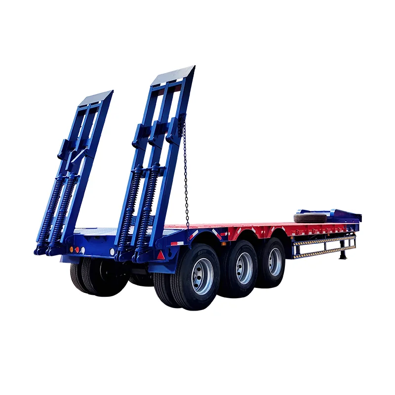 3 Axle Lowbed Semi Trailer with Mechanical Spring Ladder