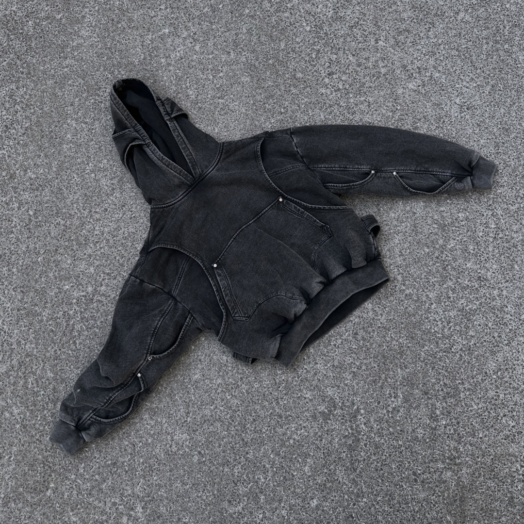 Premium Acid Wash Hoodie Black: Custom Men’s Streetwear Manufacturer