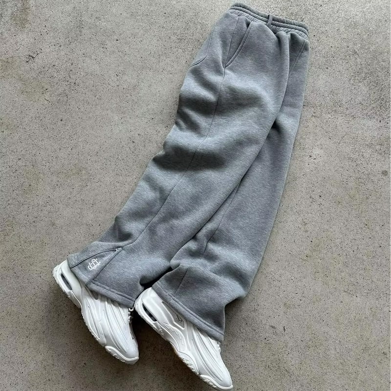 Pantaloni casual personalizați de înaltă calitate, din bumbac pur 100%, pentru bărbați, monocolor, sweatpants cu tăietură largă