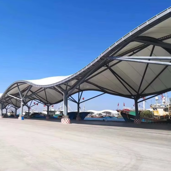 Modern Architectural Design PVDF Tensile Fabric Membrane Structure Good Selling Outdoor Landscape Umbrella Canopy