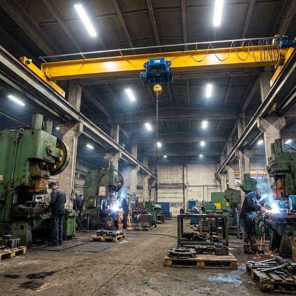 Katowice, Poland — 10-Ton European Low Headroom Single Girder Overhead Crane (HD Type) Project for a Precision Automotive Parts Workshop