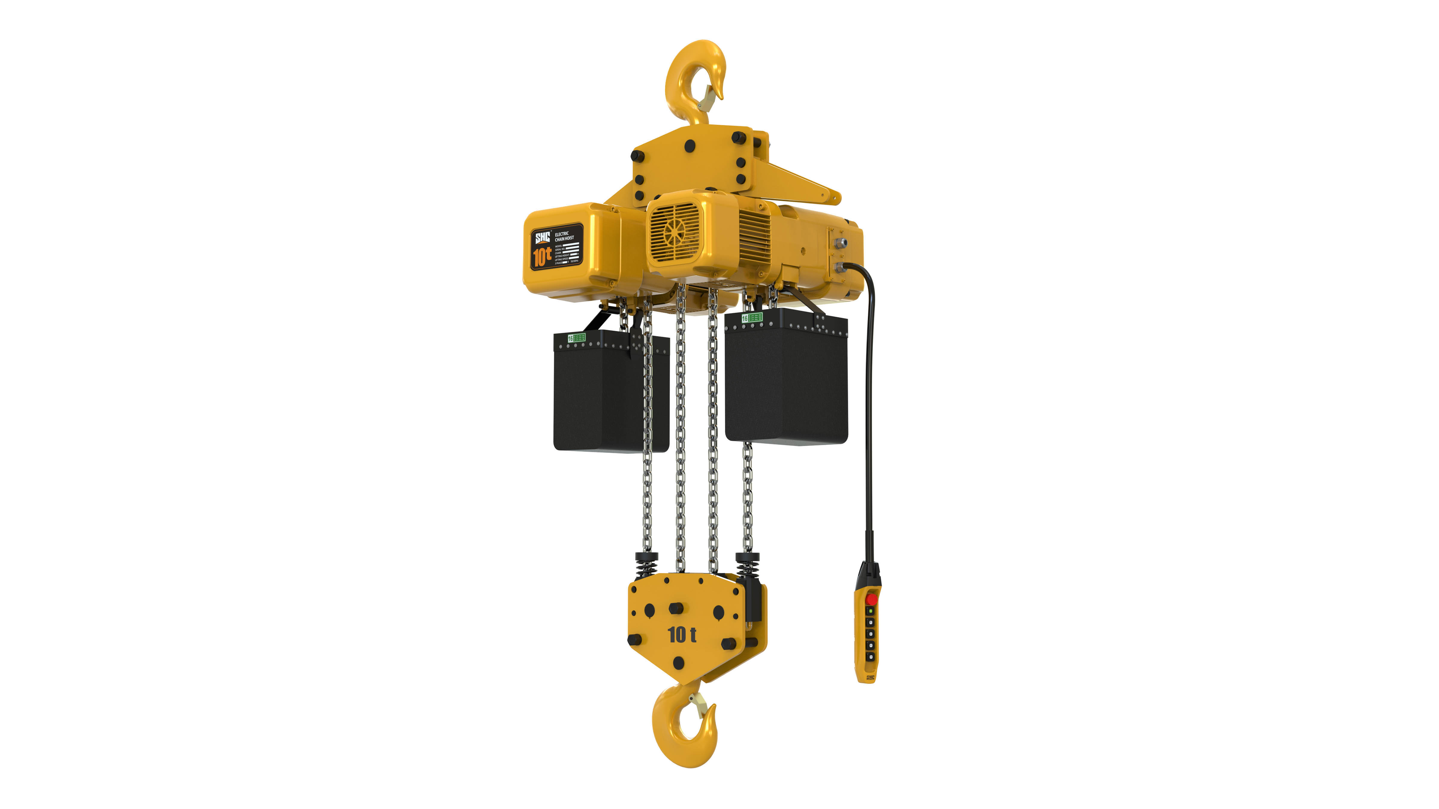 Electric wire rope hoist features compact structure and easy operation.