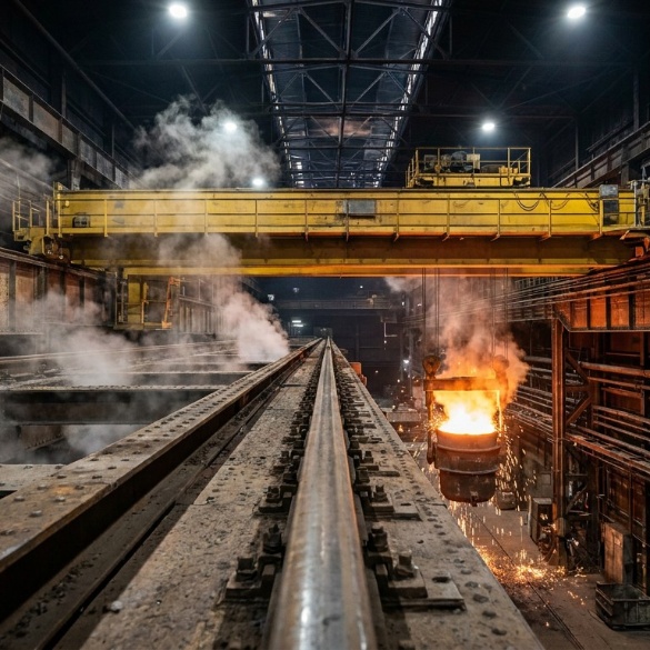 Riyadh, Saudi Arabia — 32/5-Ton Metallurgy Double Girder Overhead Crane (QDY Type) Project for a Heavy-Duty Steel Foundry