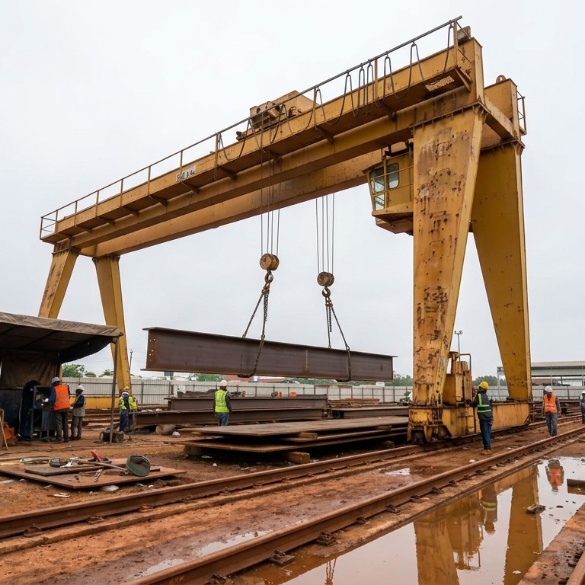 Hanoi, Vietnam — 50-Ton Double Girder Gantry Crane (MG Type) Project for a Large-Scale Steel Fabrication Base